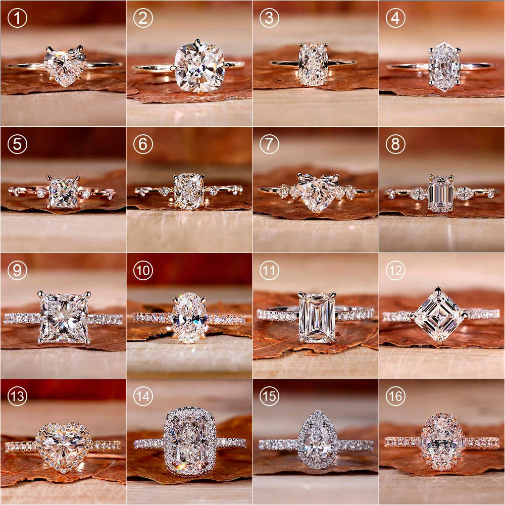 Luxury Custom 7.2CT VVS Lab Grown Diamond Engagement Ring for Women Yellow Gold 925 Silver Jewelry