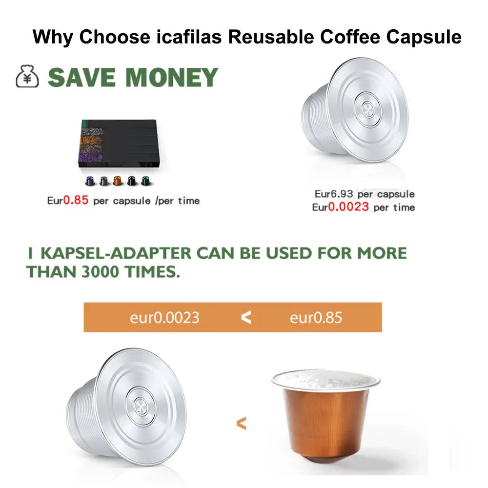 Reusable Nespresso Capsules Stainless Steel Refillable Coffee Pods f-4
