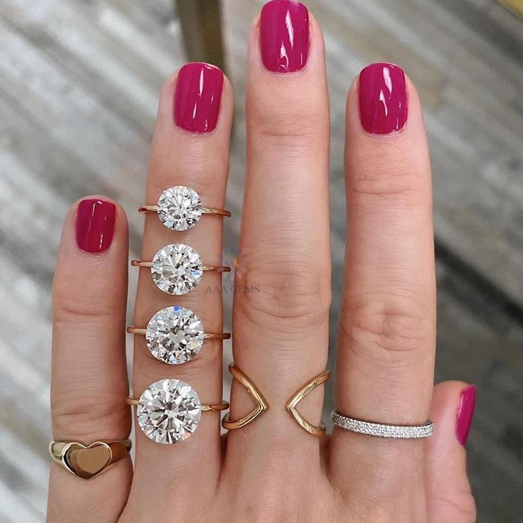 Top Sales 14K Gold Engagement Solitaire Ring 3CT 4CT 5CT Oval Cushion Cut Wedding Band VVS Moissanite Ring for Women