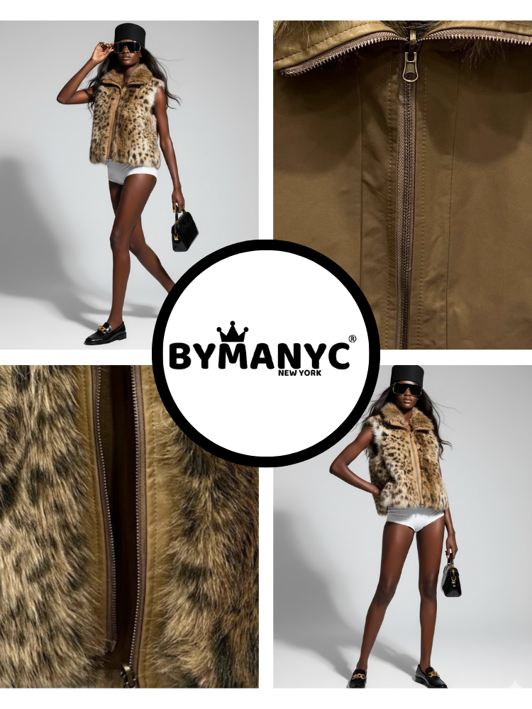 HARLEM Reversible Vegan Fur Vest NYFW New Colecction BYMANYC ® New York-2