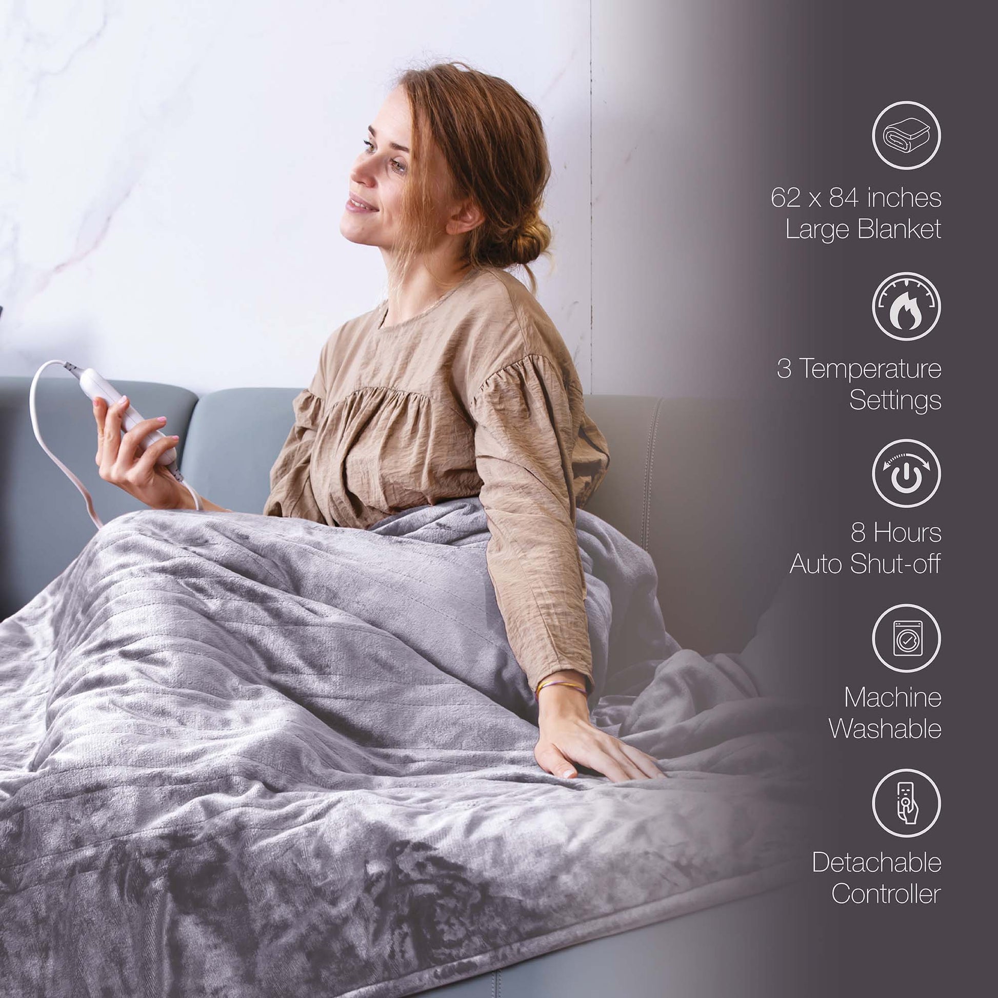 Ultimate Cozy Comfort & Relaxation Bundle – Heated Blanket, Neck & Shoulder Heating Pad, and Massaging Wrap-3