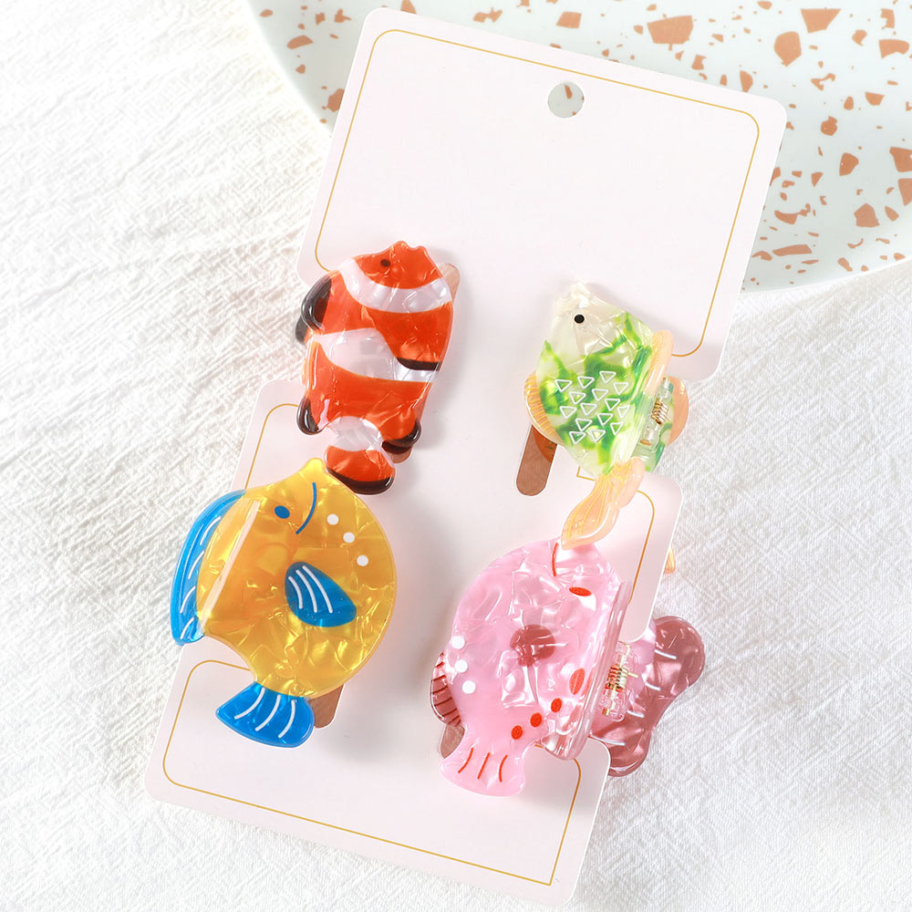 4PCS - Fish Shape Mini Hair Claw Clip Set