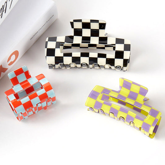 3PCS - Checkered Hair Claw Clip Set