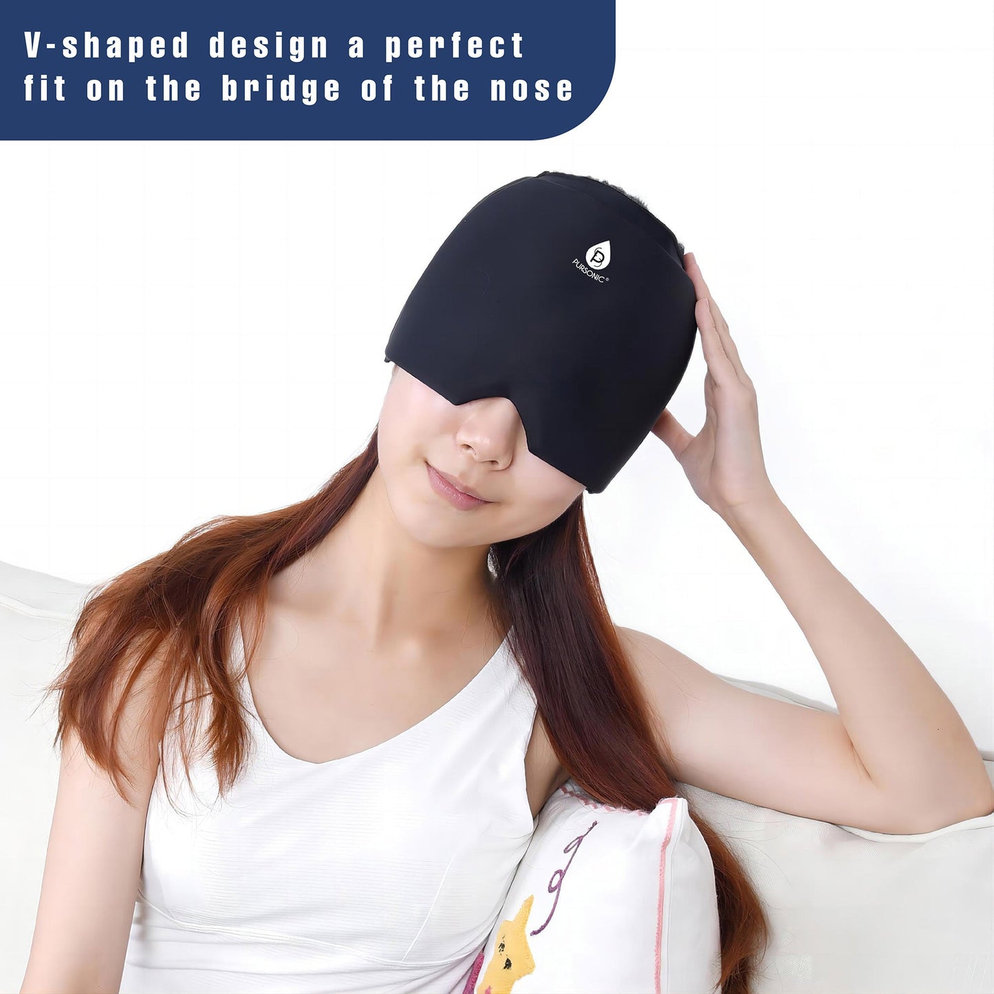 Total Tension Relief: Pursonic 3D Shiatsu Back Massager & Hot/Cold Gel Migraine Cap-2