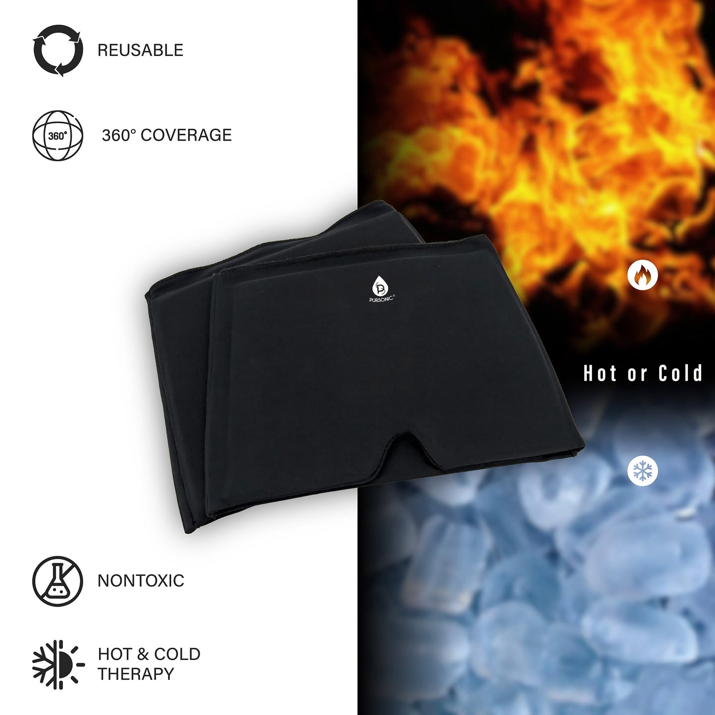 Total Tension Relief: Pursonic 3D Shiatsu Back Massager & Hot/Cold Gel Migraine Cap-3