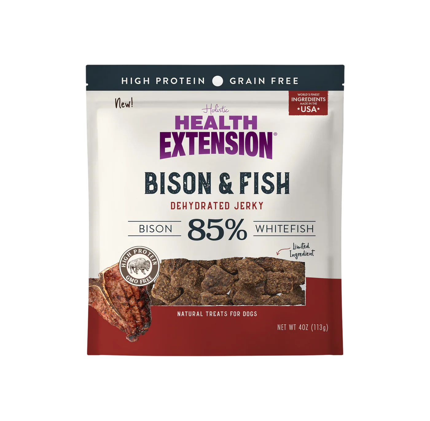 Health Extension Dehydrated Jerky Bison & Fish (4oz)