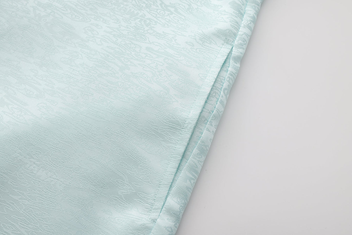 Dori Brocade Straight Collar Shirt Jade Blue