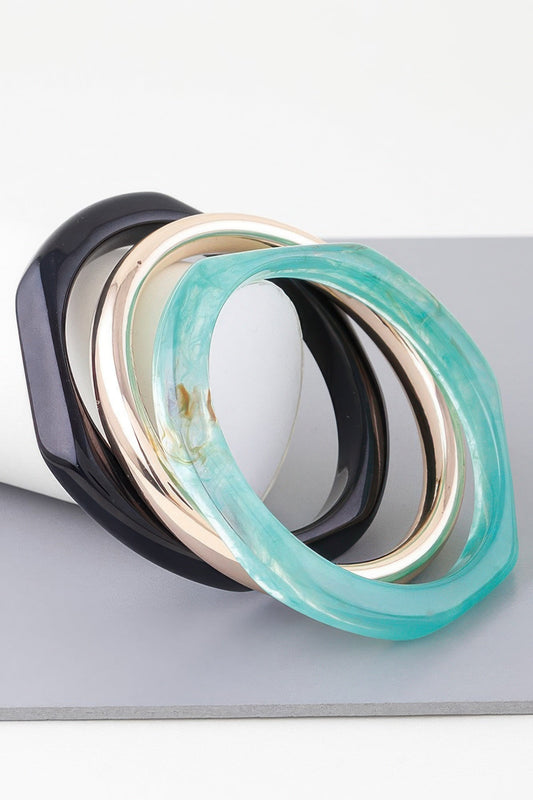 HIGHLINE Triple Geometric Marble Bracelet | Bold BYMANYC ® New York Style-0