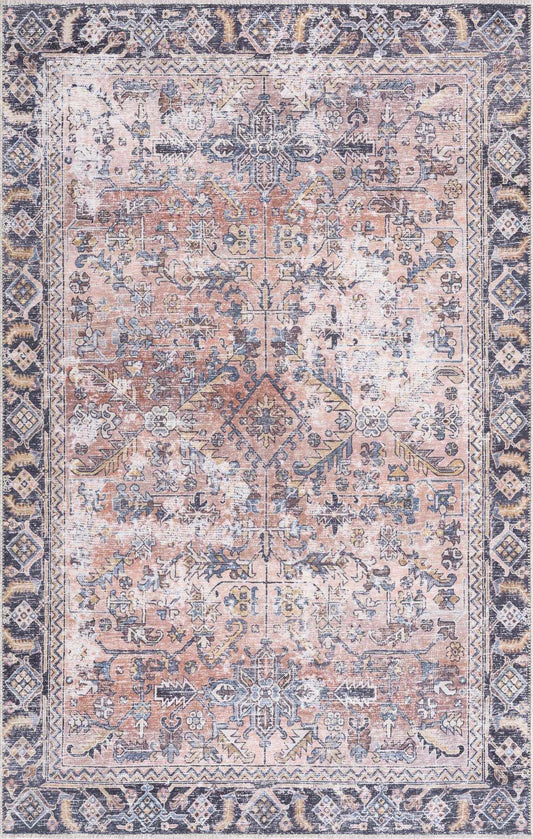 Peach Holi-2305 Washable Area Rug-0