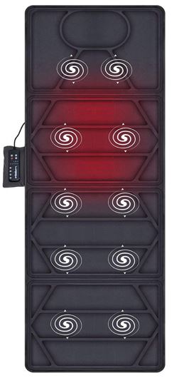 Luxury Massage Mat with Soothing Heat - 10 Powerful Motors Vibrating Massage Mattress Pad with Dual Heating Pads for Ultimate Back Relief, Full Body Massager for Neck, Back, Lumbar, and Calf Muscle Relaxation-4