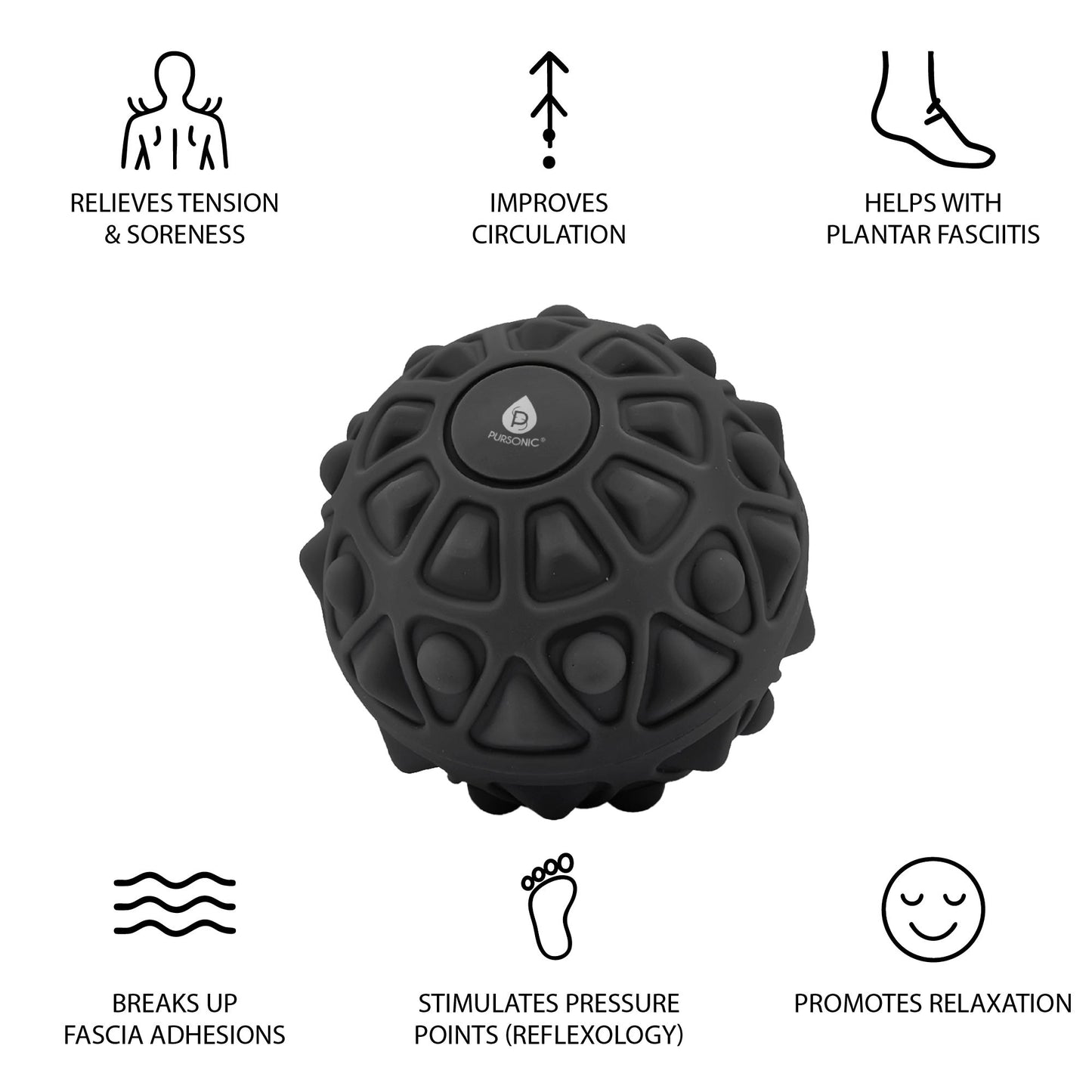 Recovery Trio: Vibrating Massage Ball, Handheld Node Massager & Palm Harmony Glove-3