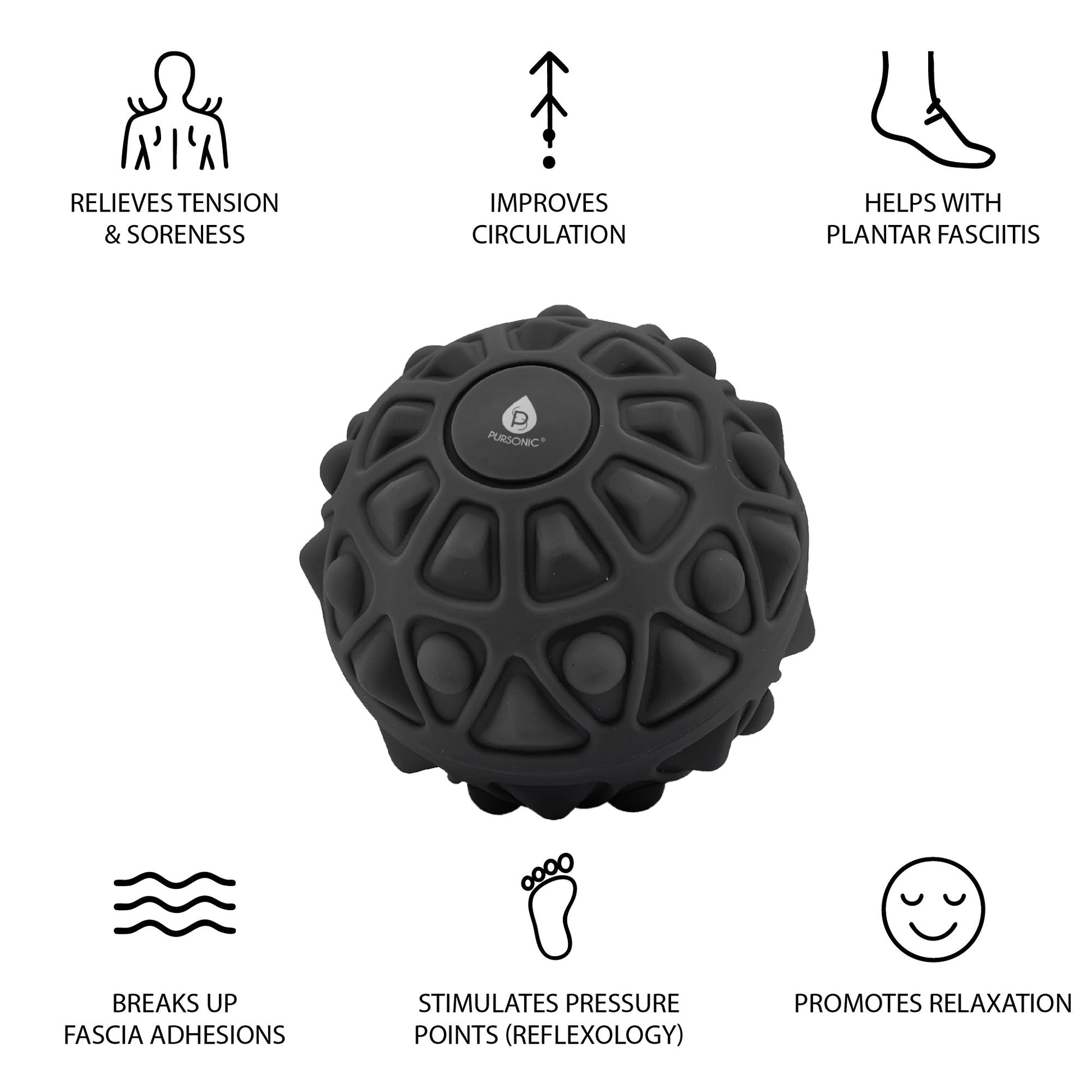 Recovery Trio: Vibrating Massage Ball, Handheld Node Massager & Palm Harmony Glove-3