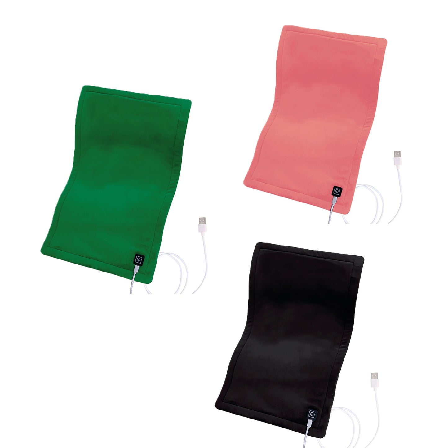 Pursonic Comfort Trio – Extra Large Electric Heating Pads (Green, Pink & Black)-0