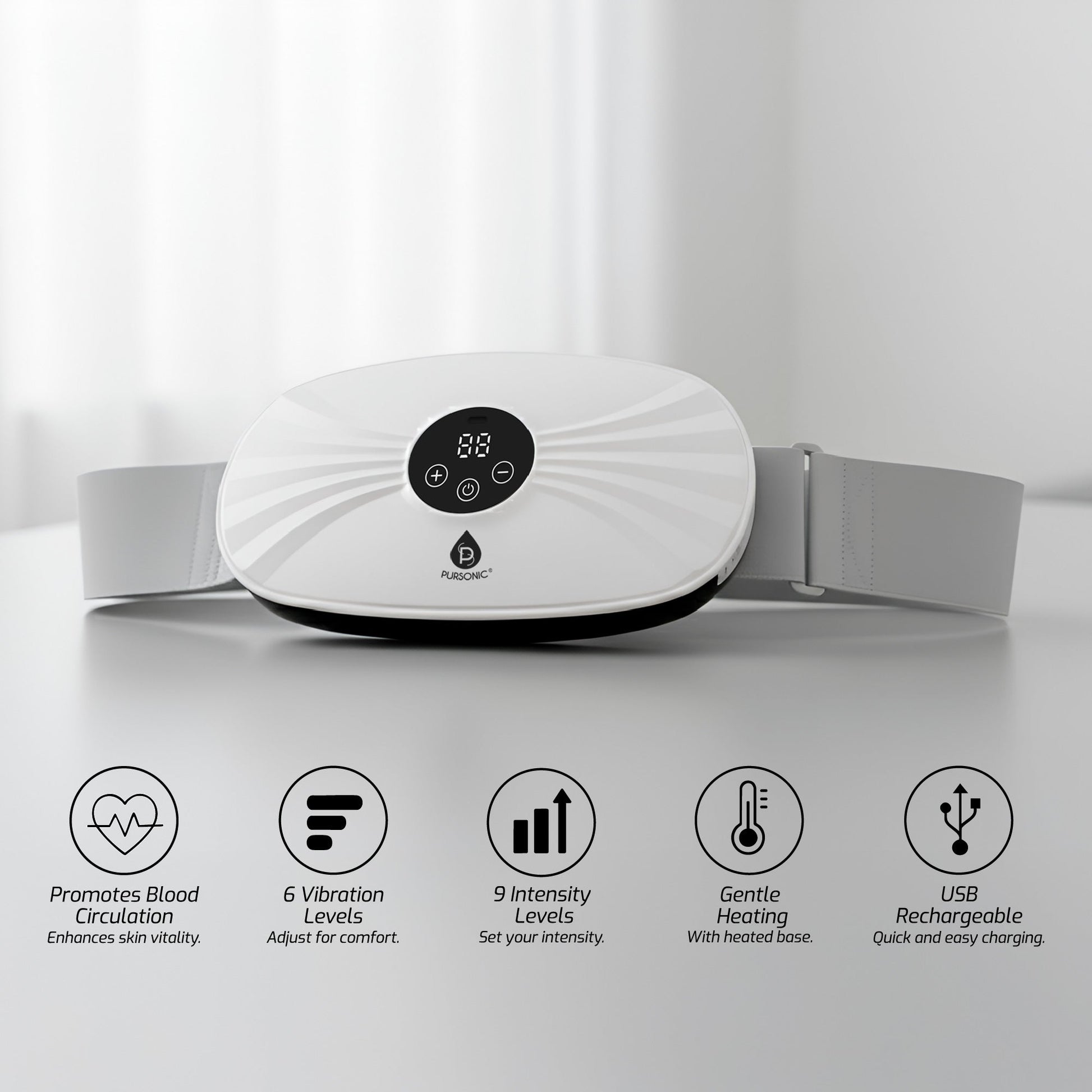 Pursonic Rechargeable Stomach & Back Massager-1