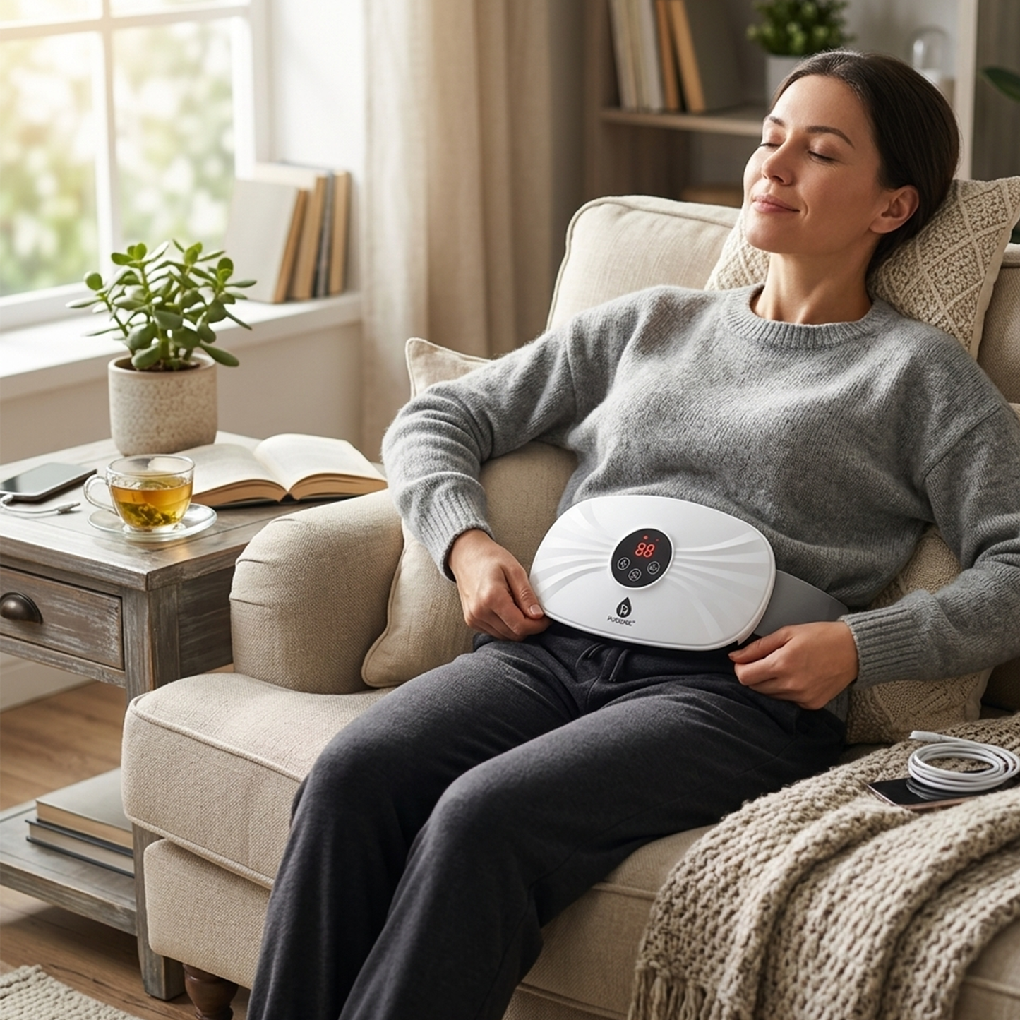 Pursonic Rechargeable Stomach & Back Massager-4
