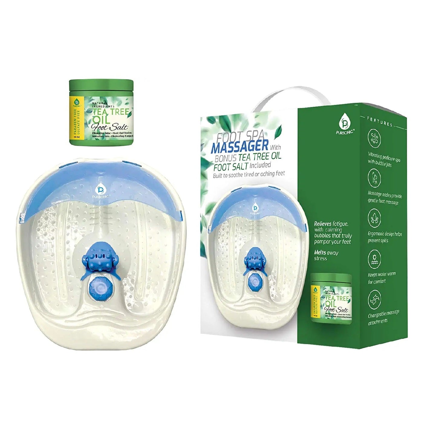 Foot Spa Massager with Tea Tree Oil Foot Salt Scrub (Warming Function)-1