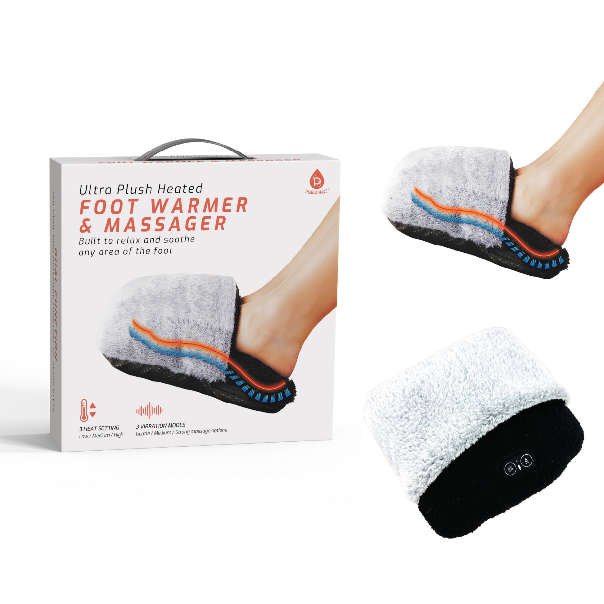 Ultra Plush Heated Foot Warmer & Massager – Cozy Relief Anytime, Anywhere-0