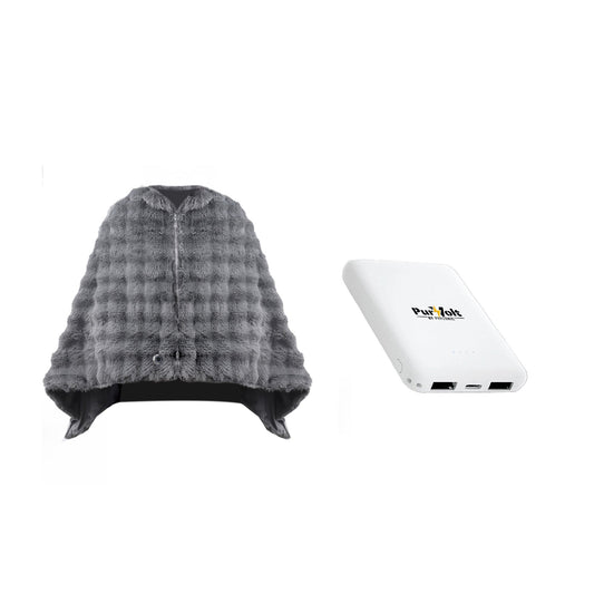 Pursonic Electric Plush Heated Poncho Shawl & Ultra-Compact Power Bank-0
