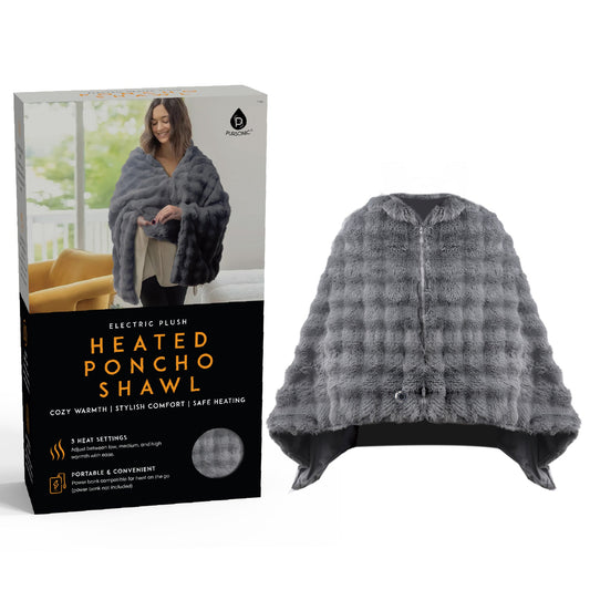 Pursonic Electric Plush Heated Poncho Shawl-0