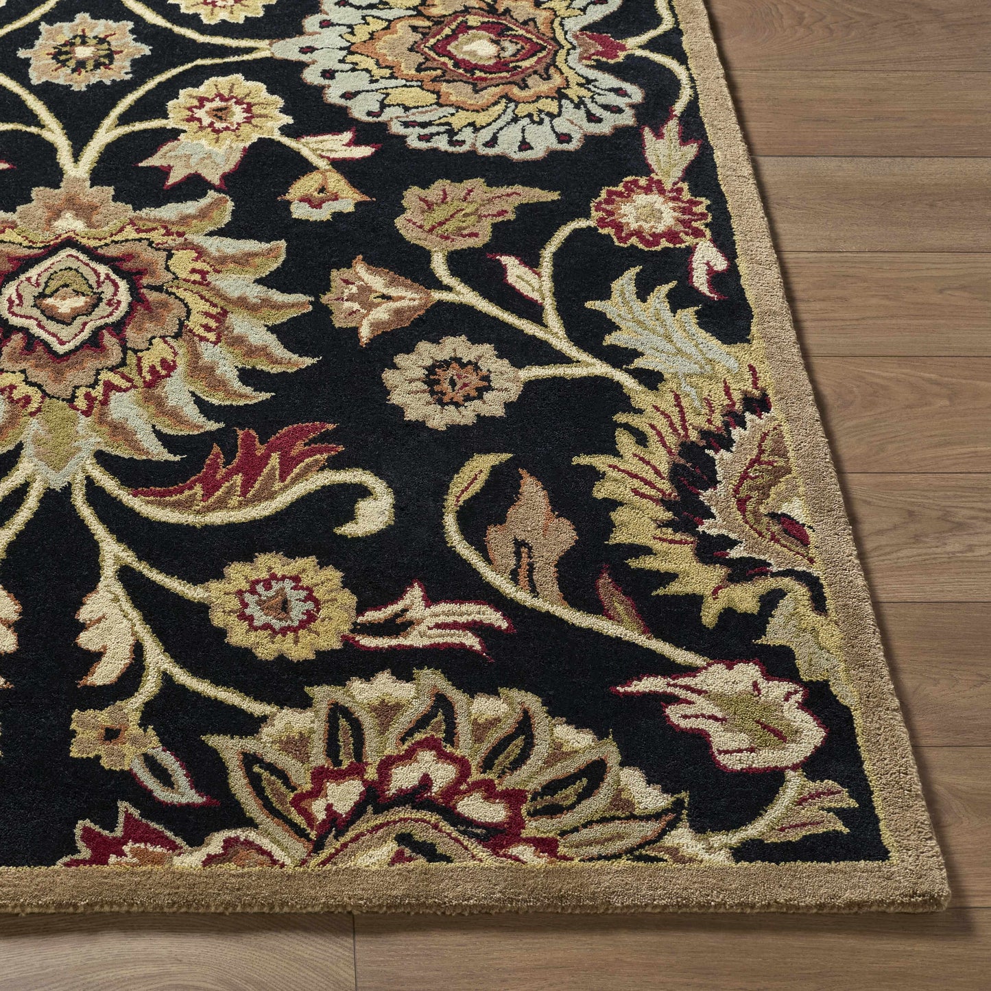 Conesus 1053 Hand Tufted Black Wool Rug-2