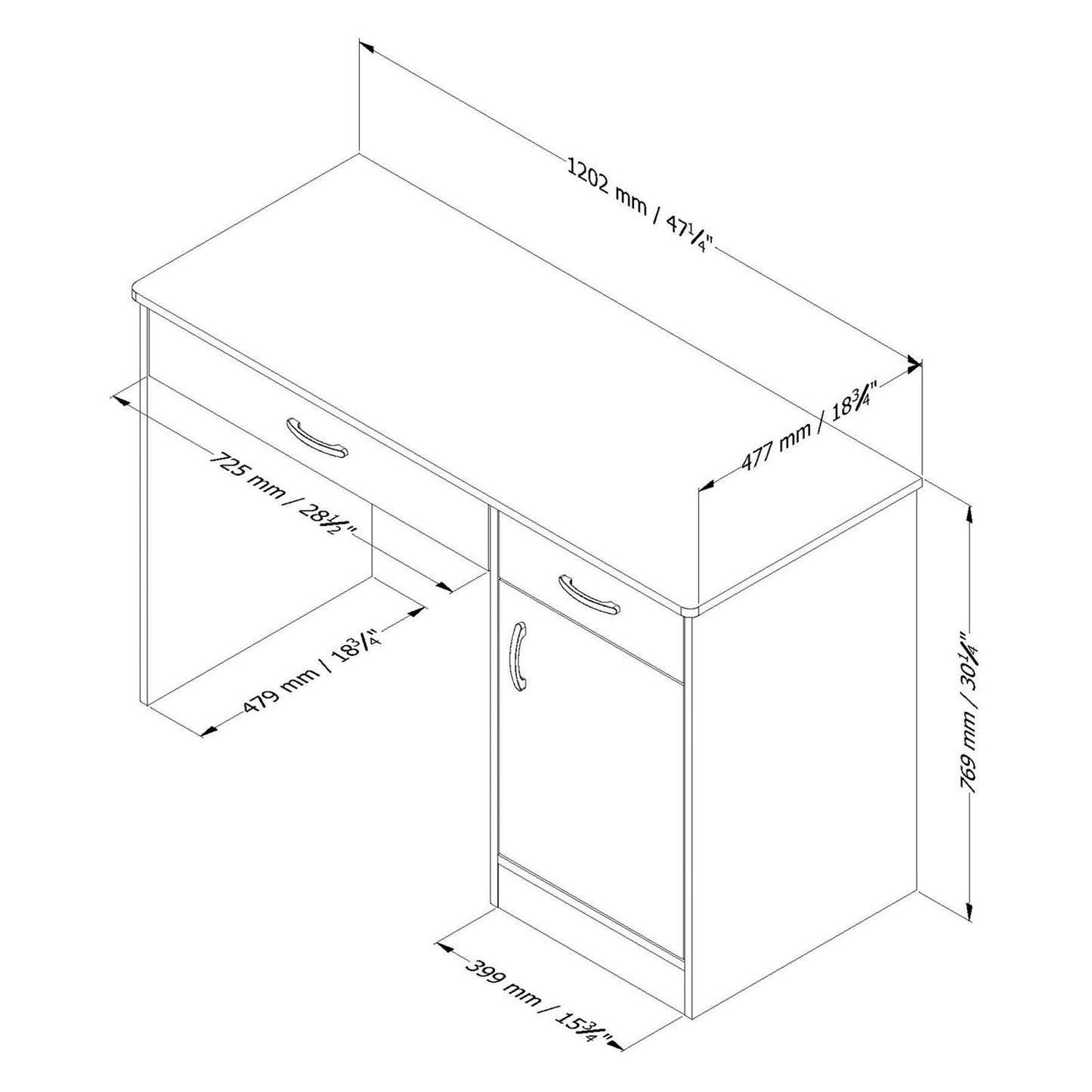 Home Office Work Desk in Black Finish-2