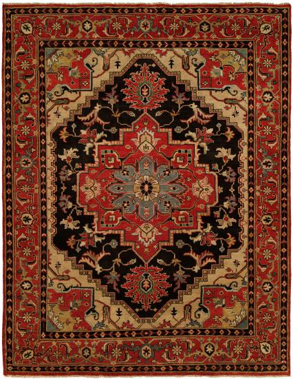 Indo-Persian Heriz (6x9) black/red-0