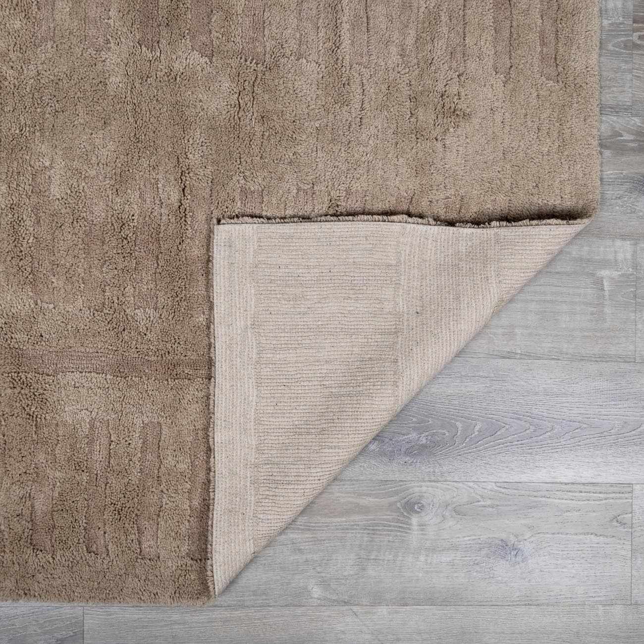 Washable Handmade Wool Rug - Brown-4