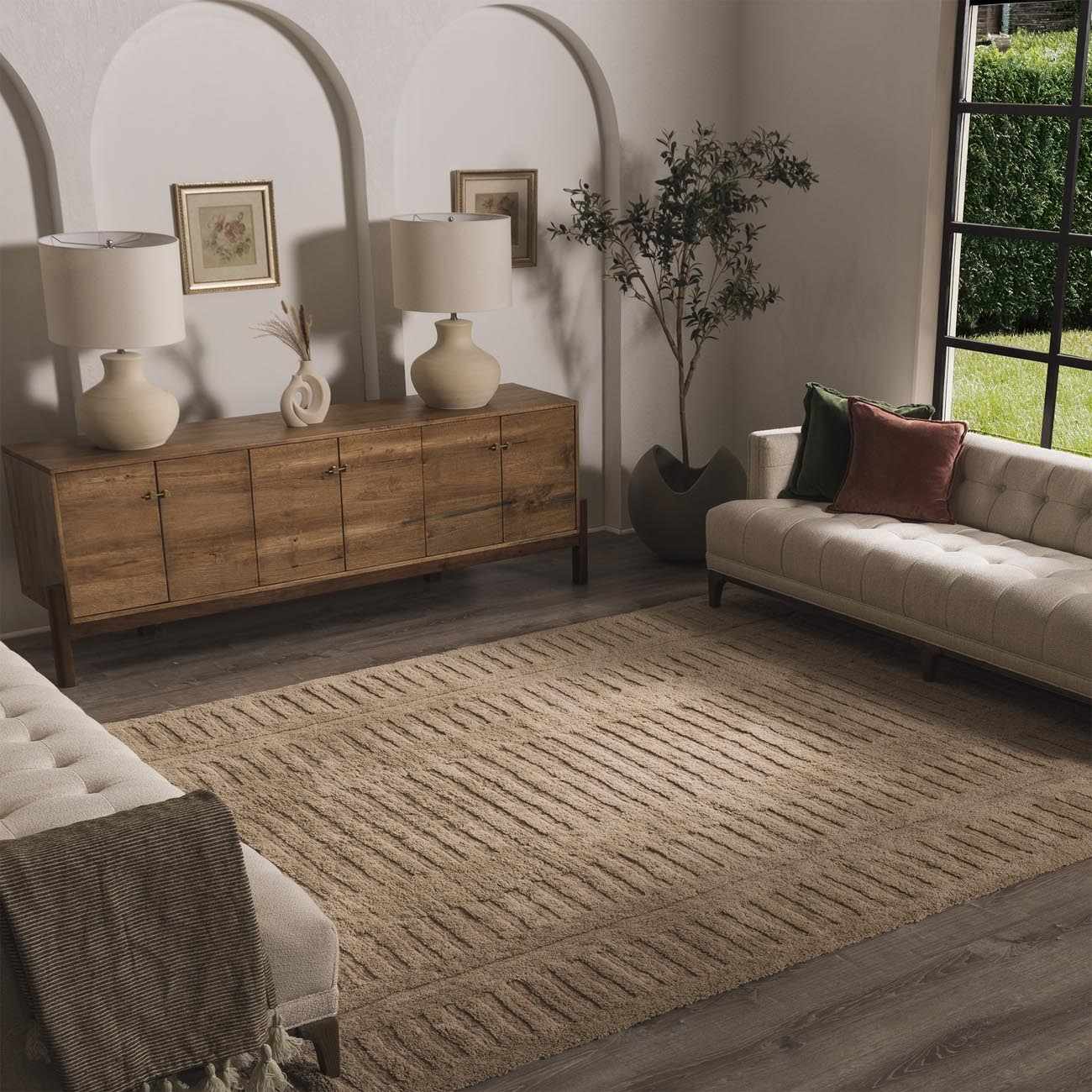 Washable Handmade Wool Rug - Brown-0
