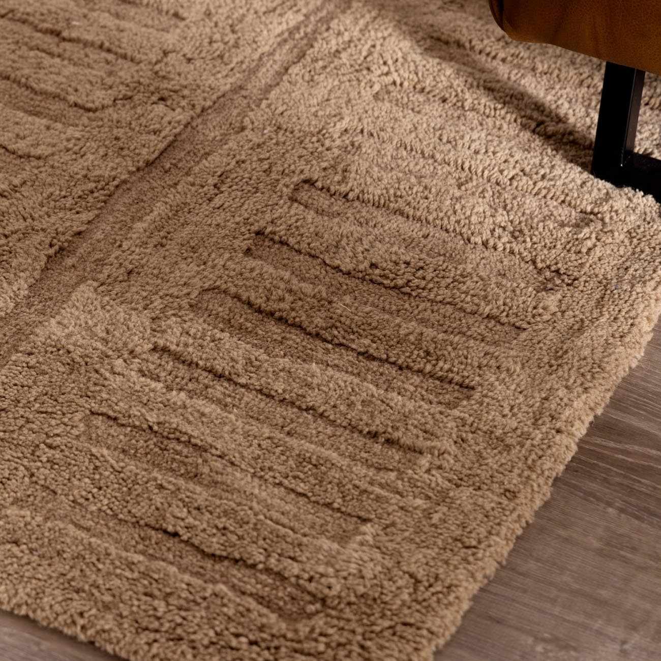 Washable Handmade Wool Rug - Brown-3