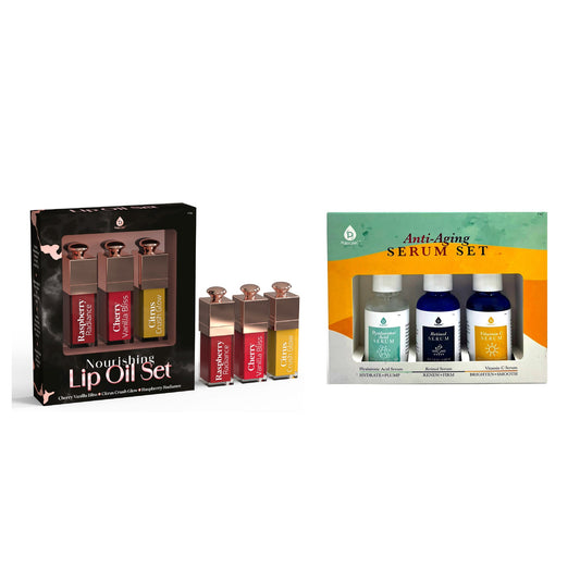 Anti-Aging Serum Set & Nourishing Lip Oil Trio-0