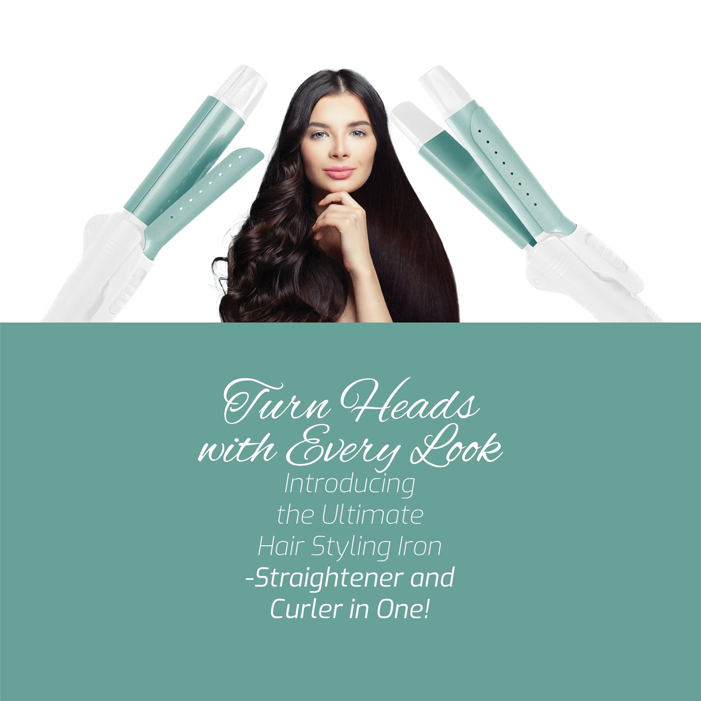 All-in-One Straightener and Curler: Compact, Foldable Design-2