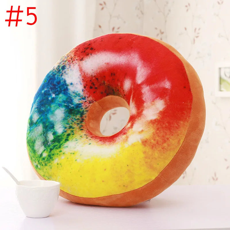 3D Cute Donuts Pillow Chocolate Donuts Plush Macaron Food Cushion Nice Bottom Cushion Nap Pillow Decorative cushion Home textile
