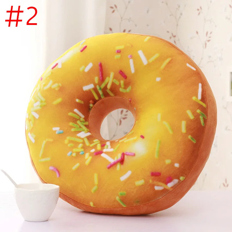 3D Cute Donuts Pillow Chocolate Donuts Plush Macaron Food Cushion Nice Bottom Cushion Nap Pillow Decorative cushion Home textile