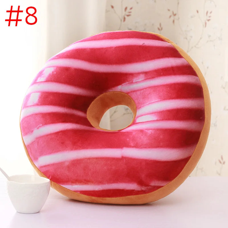 3D Cute Donuts Pillow Chocolate Donuts Plush Macaron Food Cushion Nice Bottom Cushion Nap Pillow Decorative cushion Home textile