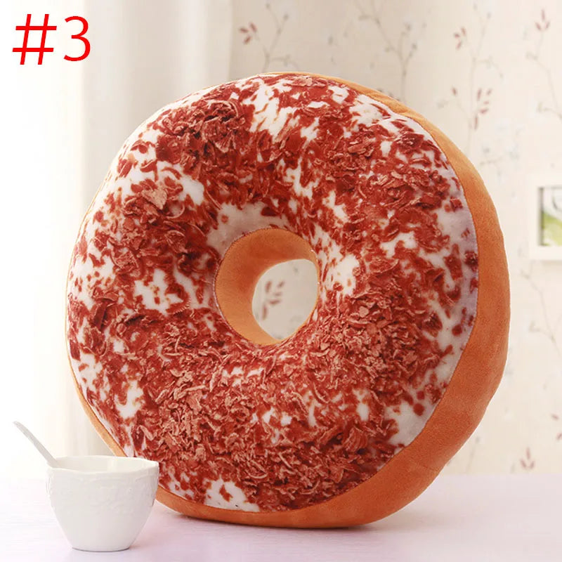 3D Cute Donuts Pillow Chocolate Donuts Plush Macaron Food Cushion Nice Bottom Cushion Nap Pillow Decorative cushion Home textile