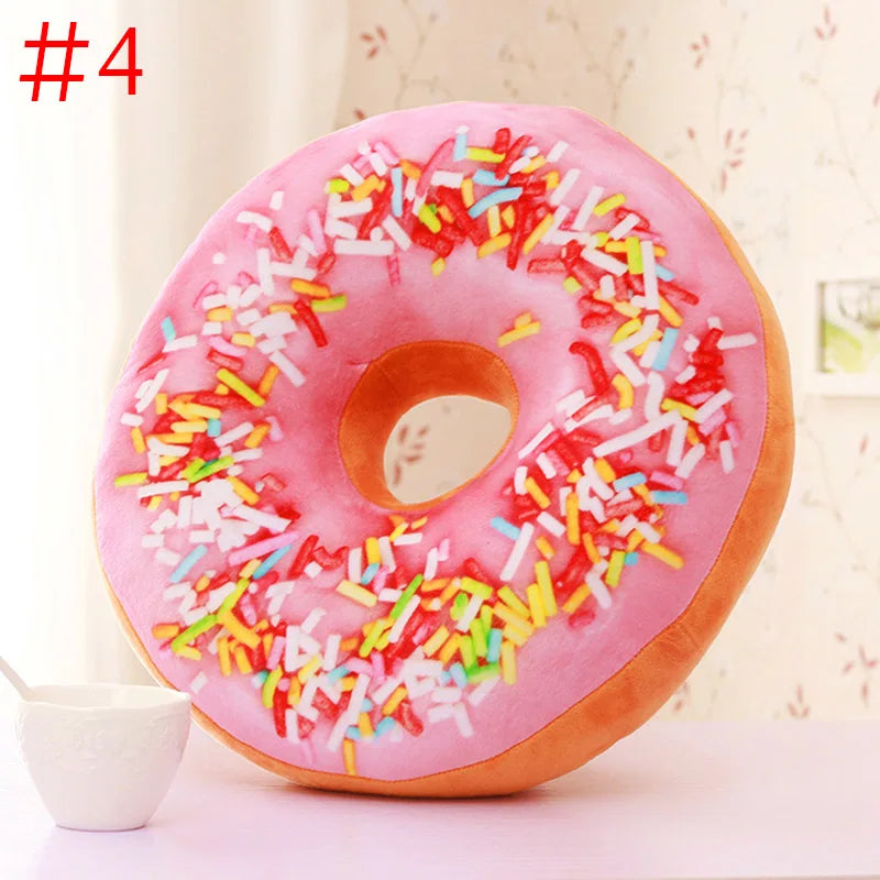 3D Cute Donuts Pillow Chocolate Donuts Plush Macaron Food Cushion Nice Bottom Cushion Nap Pillow Decorative cushion Home textile