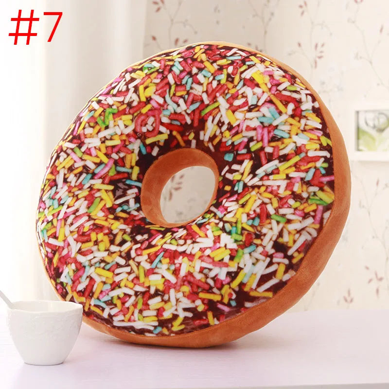 3D Cute Donuts Pillow Chocolate Donuts Plush Macaron Food Cushion Nice Bottom Cushion Nap Pillow Decorative cushion Home textile