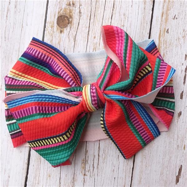 Luxury Modern Colorful Newborn Toddler Baby Girl Boy Headwear Solid Bowknot Soft Turban Knot Hairband For Girls Kids