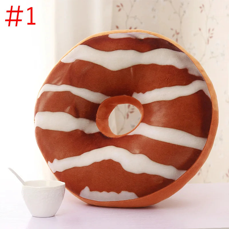 3D Cute Donuts Pillow Chocolate Donuts Plush Macaron Food Cushion Nice Bottom Cushion Nap Pillow Decorative cushion Home textile