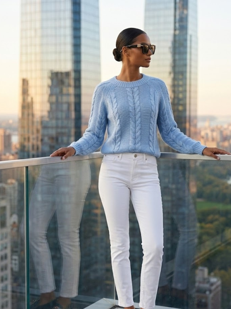 HUDSON Women's Cable-Knit Sweater Prêt-à-Porter BYMANYC ® New York-1