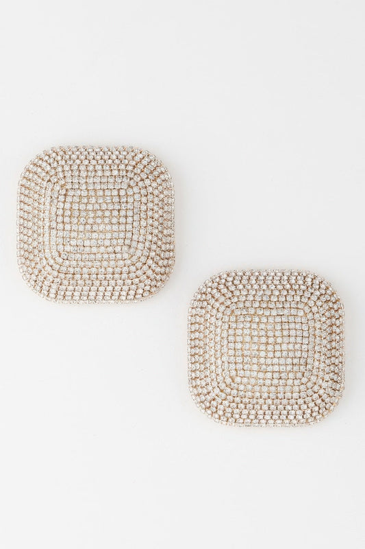 HUDSON YARDS All-over Rhinestone Glitter Earrings: BYMANYC ® New York-0
