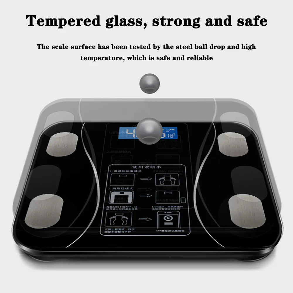 Smart Body Fat Scale – Wireless Digital Bathroom Weight & Analyzer