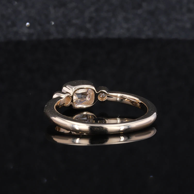 New Arrivals 10k Gold Basic Yellow Ring Synthetic  Moissanite Jewelry  Rings