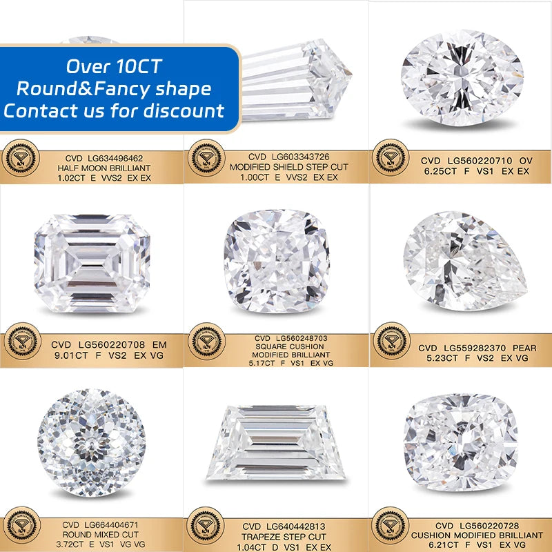0.8-4.2mm Small Sizes Stock Price Per Carat DEF VVS Lab Grown Round Brilliant Melee Loose  HPHT CVD Diamond