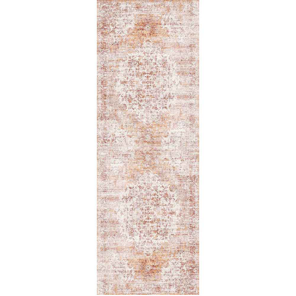 Senlis Sunset Mandarin Orange & Pink : Runner Rug-0