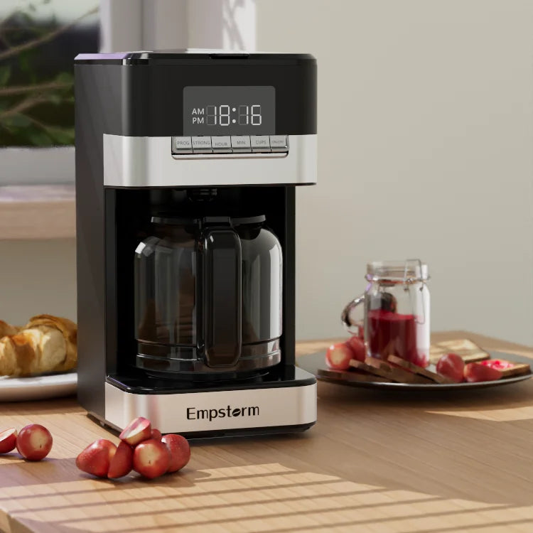 1.8L Visible Water Window Electric Drip Coffee Maker Semi-Auto for Office Use-1