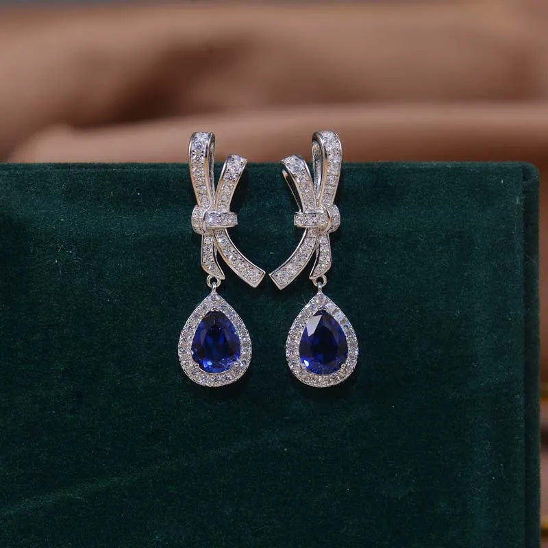 Luxury Designer 18K & 14K Gold Gemstone Earrings Lab Grown Ruby & Diamond Jewelry