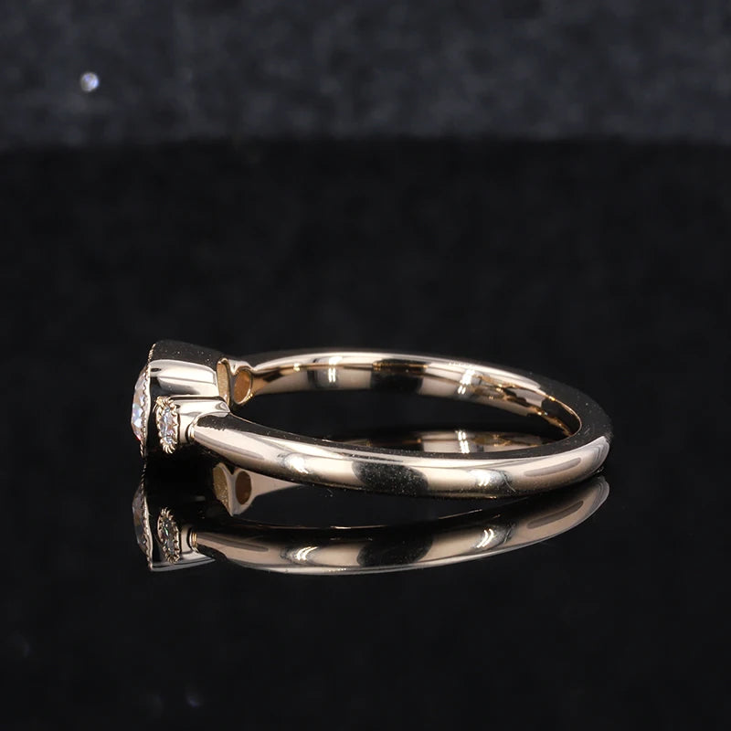 New Arrivals 10k Gold Basic Yellow Ring Synthetic  Moissanite Jewelry  Rings