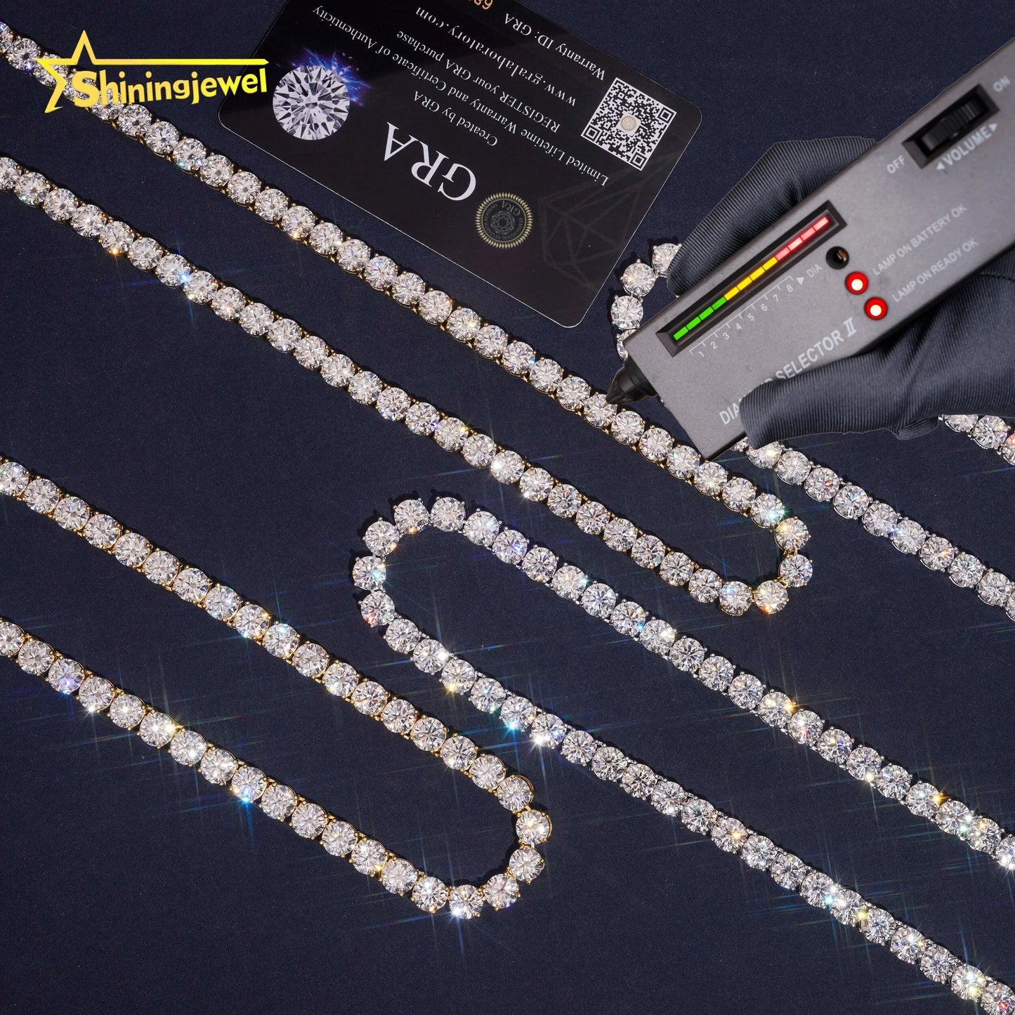 USA Warehouse Iced Out Diamond Bracelet Hip Hop Men 4mm D VVS Moissanite Jewelry 925 Silver Gold Tennis Chain Necklace