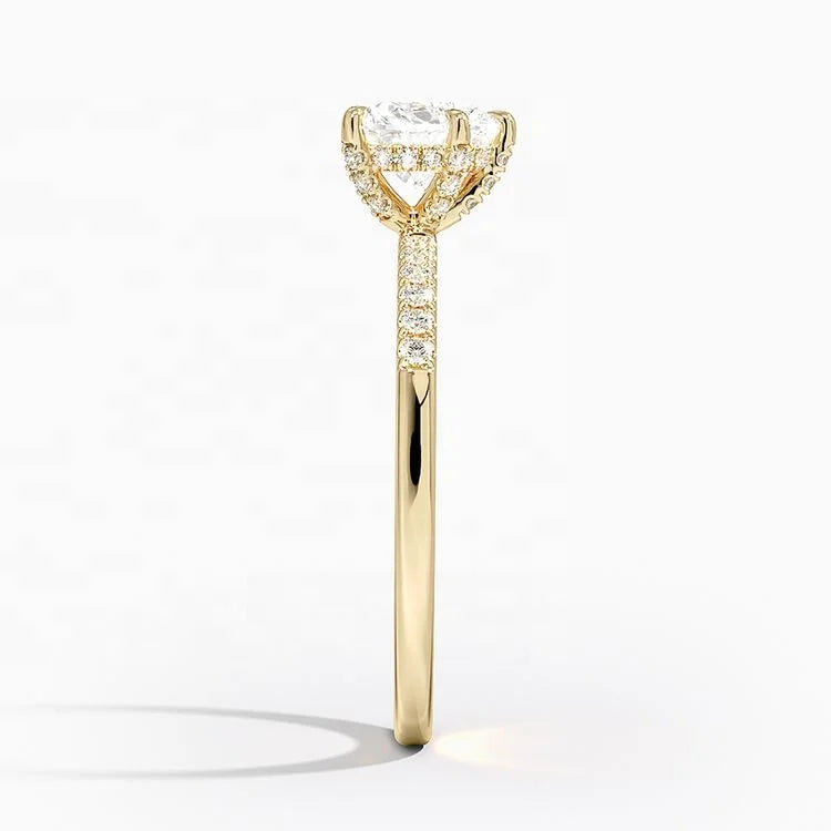 Romantic Heart Cut Lab Created Diamond 18K White Gold Diamond Ring for Women